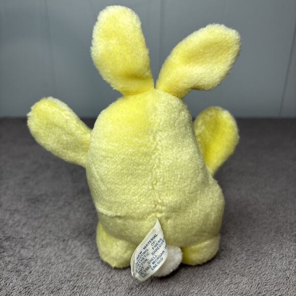 Vintage 1982 80s Enesco Easter Bunny Yellow Easter Beanie Plush - Picture 2 of 9